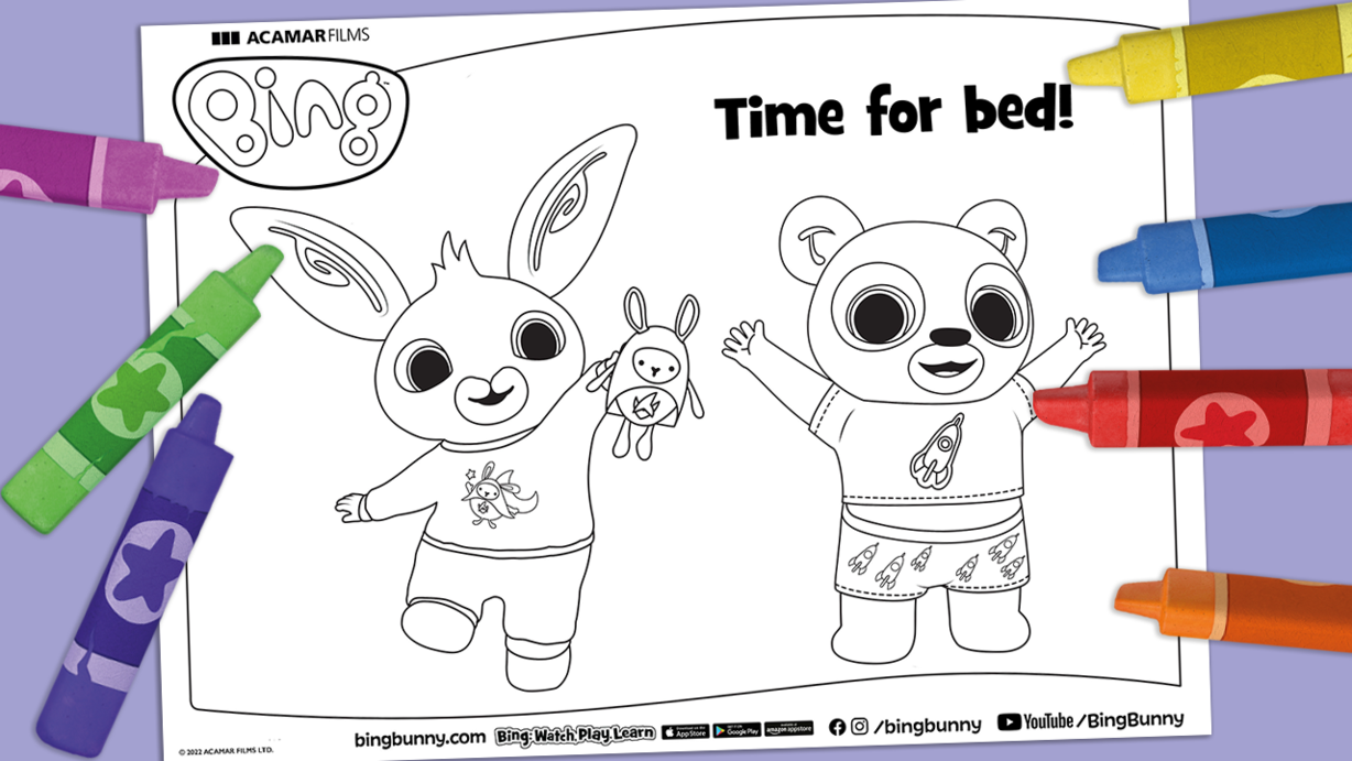 Bing-and-Pando-Bedtime-Colouring-Sheet activity image