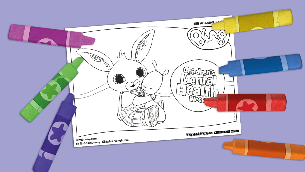 Bing and Flop Colouring-In Sheet Children's Mental Health Week 