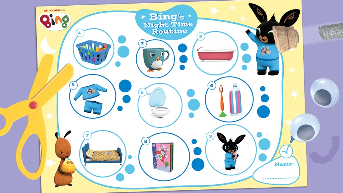 Bings Bedtime Routine Chart activity image