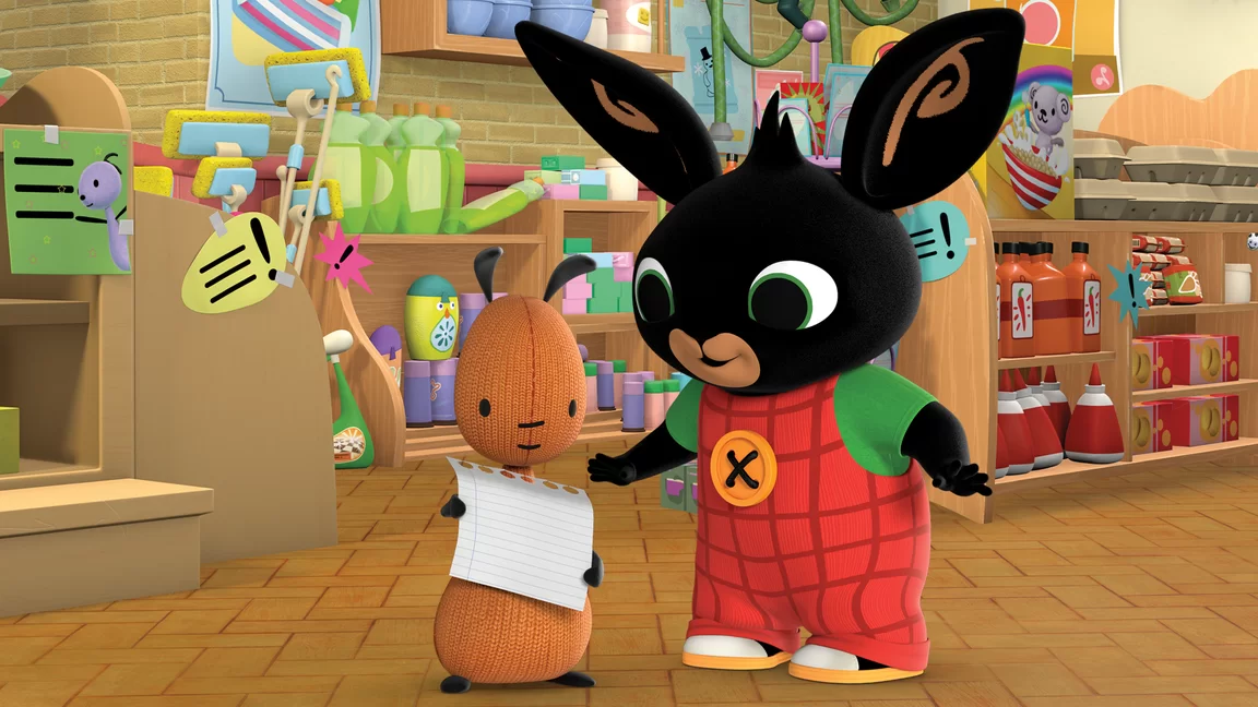 Flop and Bing in the shop