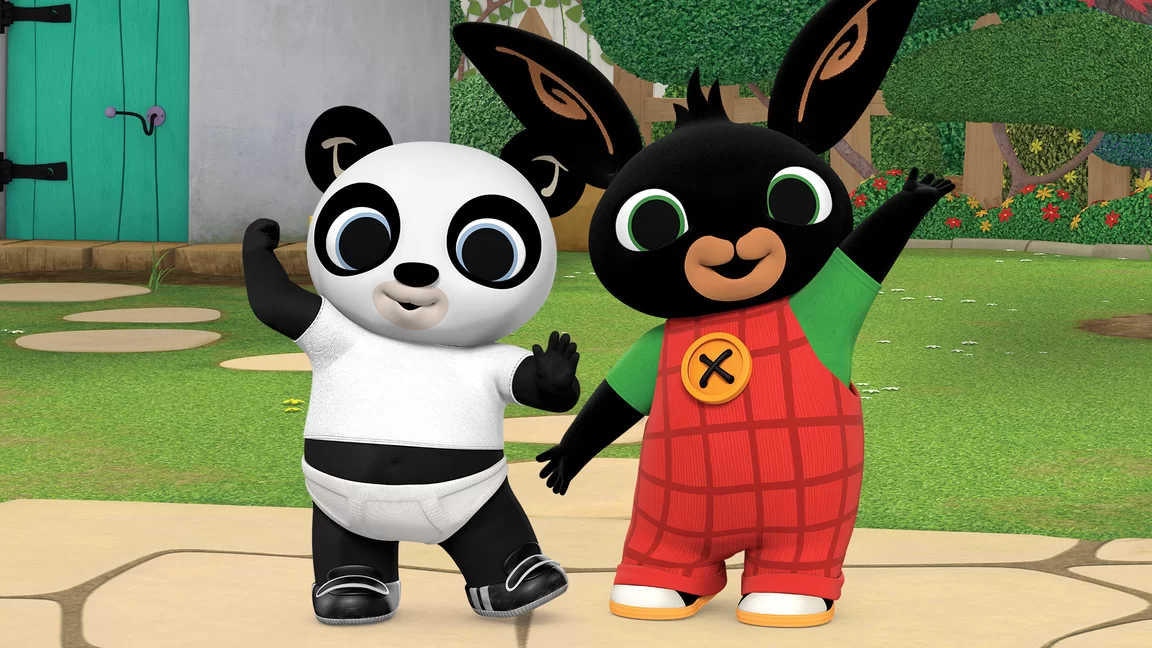 Pando and Bing in the garden