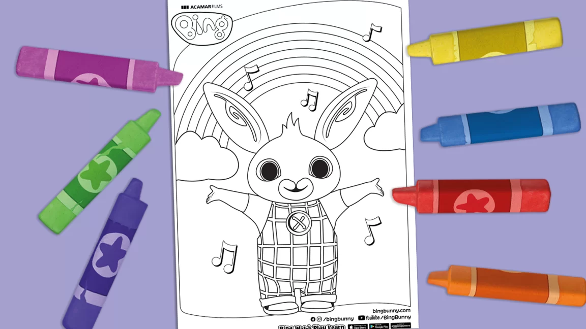 Rainybow Bing Colouring Sheet activity image