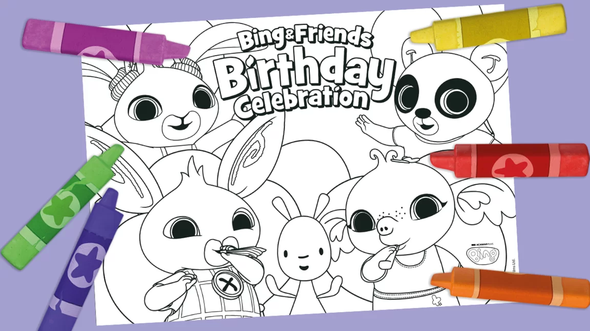 Bing & Friends: Birthday Celebration Colouring In Sheet