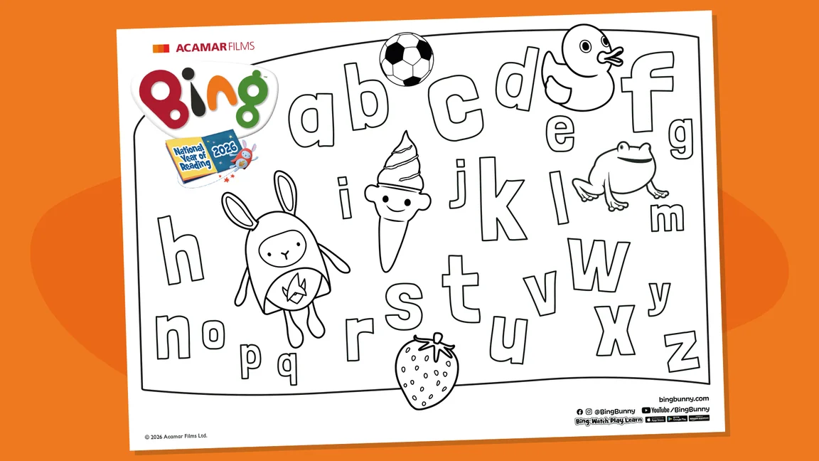 Alphabet Colouring In Page | Bing Bunny