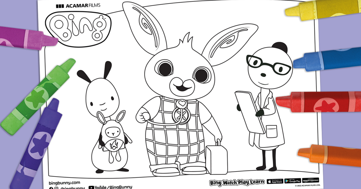 Doctor Bing Colouring Sheet | Bing Bunny