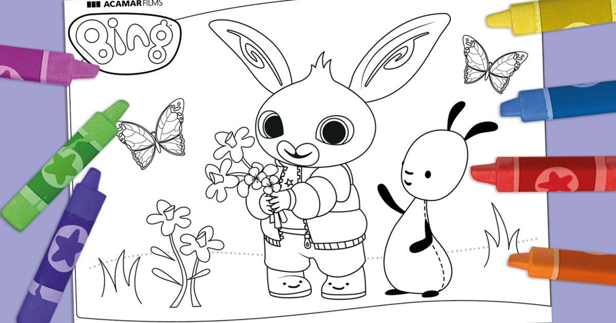 Wiosenna kolorowanka z Bingiem i Flopem | Bing Bunny