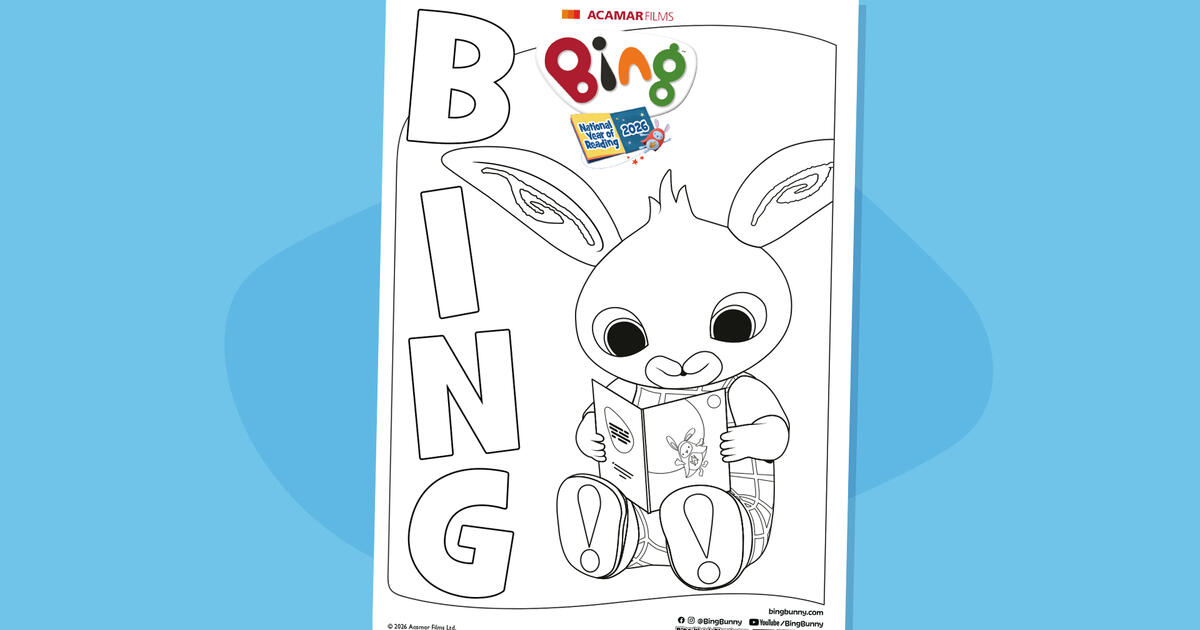 アイドル [MINYYUNY] Bing Lettering PET Color Bing Colouring In Page | Bing Bunny